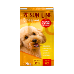 SUN LINE DOG FOOD Kompletna hrana za odrasle pse sa govedinom, piletinom i svinjetinom 12kg