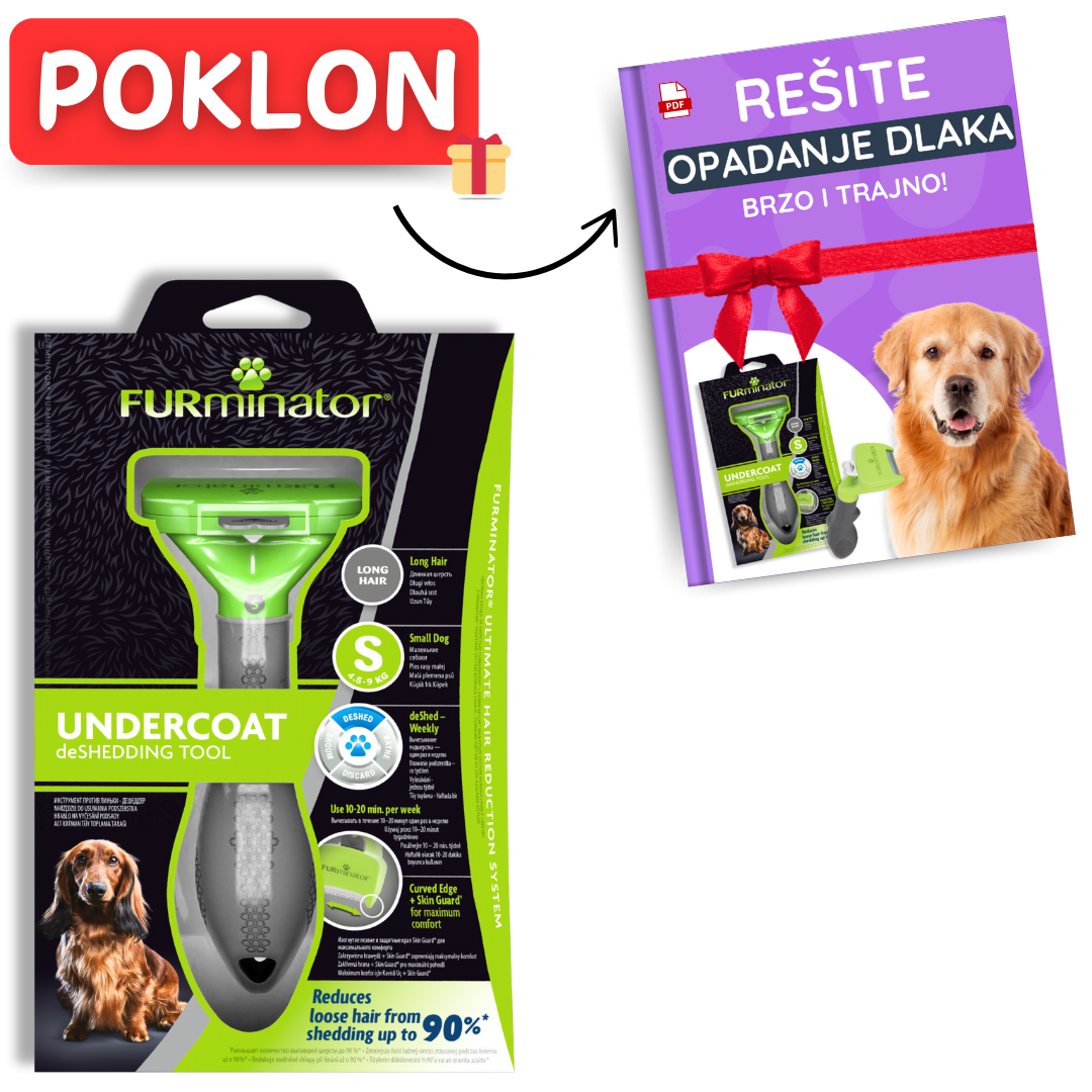 Furminator za male rase sa kratkom dlakom S (GRATIS - kompletan vodič korišćenja)