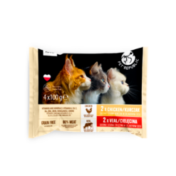 PETREPUBLIC Kesice za Mačke 4x100g – Piletina & Teletina