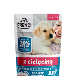 FRENDI Kesica za Mlade Pse – Junior sa Teletinom 100g – Kompletna Ishrana za Rast i Razvoj Štenaca