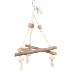 Trixie Ljuljaška Trougao od Prirodnog Drveta 27x27 cm – Stabilna i zabavna ljuljaška za ptice, izrađena od prirodnog drveta, podstiče igru, kretanje i pruža sigurno mesto za odmor vašeg ljubimca.