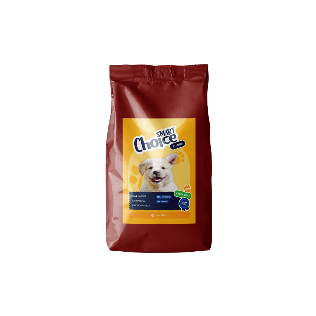 SMART CHOICE STARTER Kompletna hrana za štence i mlade pse malih rasa sa govedinom i pirinčem 12kg