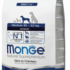 Monge Medium Senior Piletina i Pirinač – Kompletna ishrana za starije pse srednjih rasa 3kg