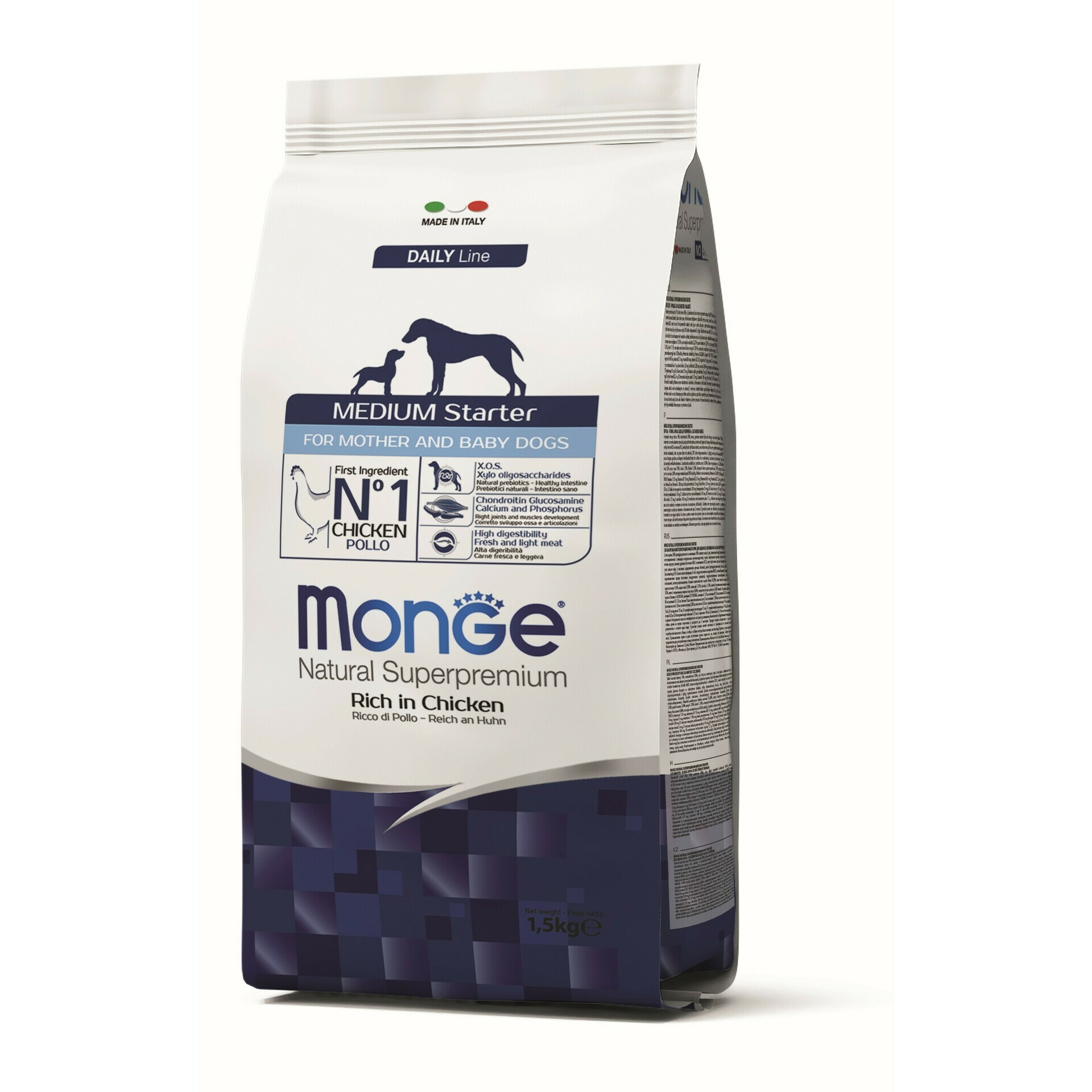 Monge Medium Starter Piletina – Kompletna ishrana za štence i majke srednjih rasa 1.5kg