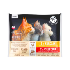 PETREPUBLIC Kesice za Mačke 4x100g Piletina & Teletina - 9komada