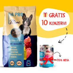 Pet PRO Mini 12kg + Frendi konzerve 400g (10 komada) GRATIS