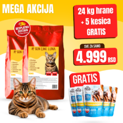 Sun Line Luna 2x 12kg + GRATIS 5x Frendi preliv za mačke 100g